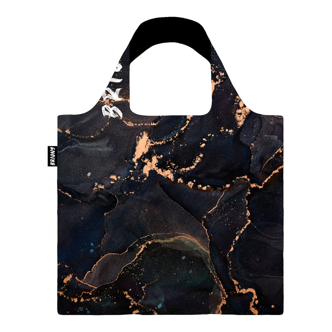 Dark Gold Marble Shopping Bag
