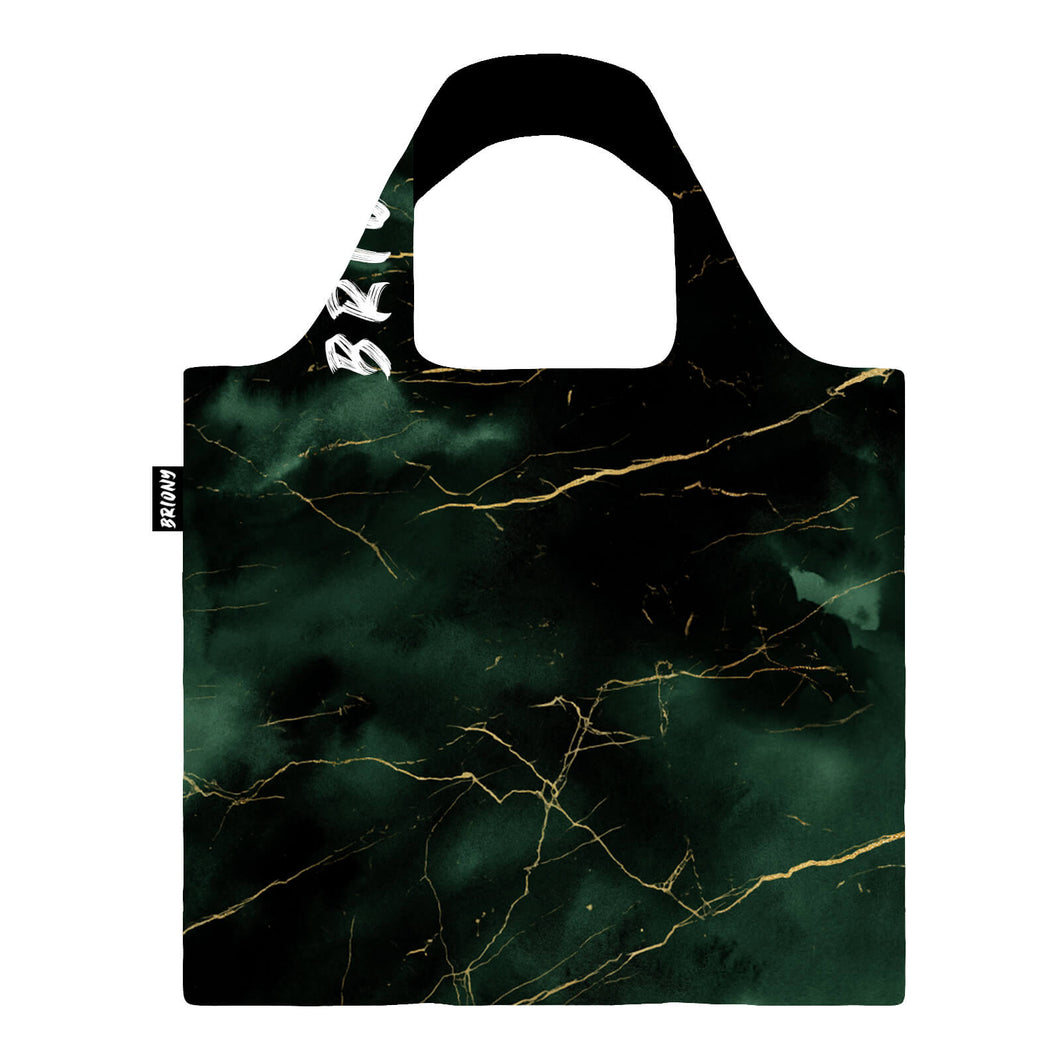 Green Gold Marble Shopping Bag