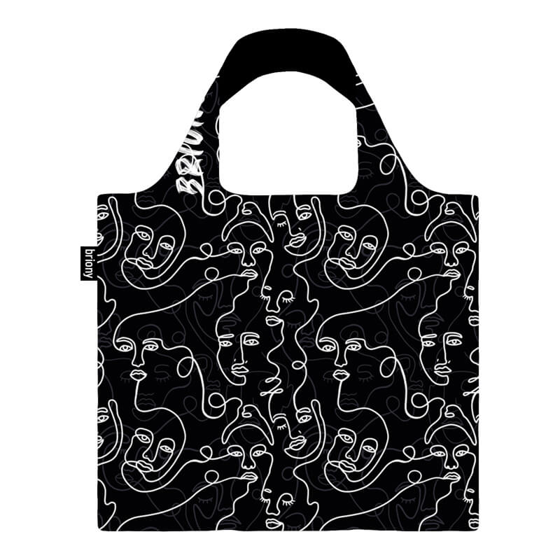 Line Art Faces Shopping Bag