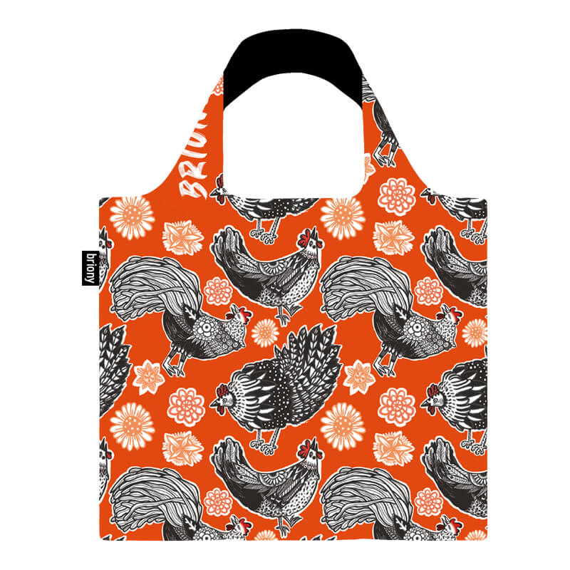 Orange Rooster Shopping Bag